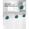Shower Curtain Hooks 12 Pcs, Aqua Blue Turquoise Geode Agate