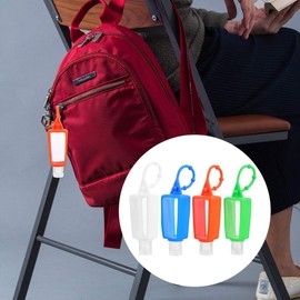 2pcs Silicone Sleeve Travel Squeeze Bottles with Flip Cap-Refillable Clear Plastic Containers for Hand Sanitizer,Leakproof Keychain Bottles for Kids and Adult,Multi-Function Travel Hand Bottles Random