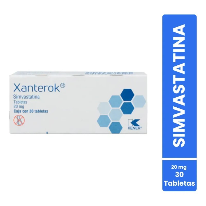 Xanterok Simvastatina 20 Mg Caja con 30 Tabletas Kener