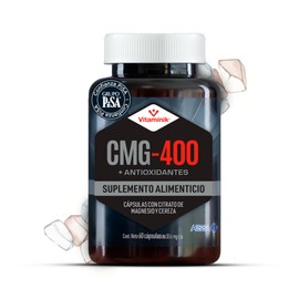 Citrato de Magnesio Puro 400 mg, 60 Cpsulas, Vitaminik CMG-400, Fruto de Cereza, Hecho por PiSA  Alta absorcin.                                       