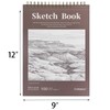 Crehatos 9" x 12" Sketch Book, Top Spiral Bound Sketch