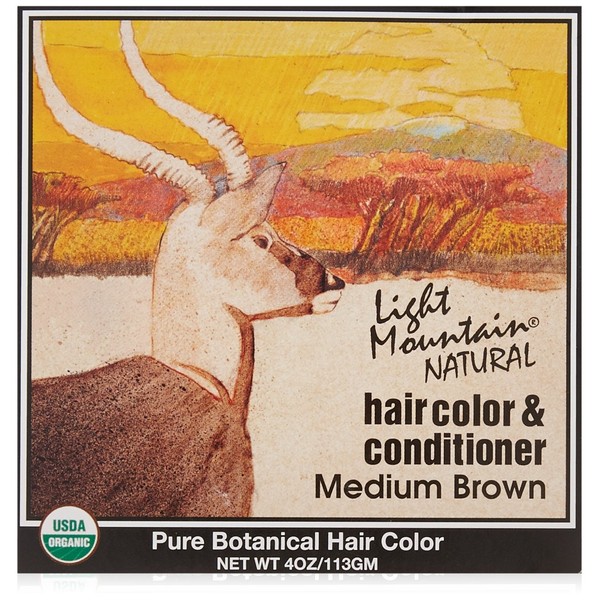 Light Mountain Natural Hair Color And Conditioner, Medium Brown - 4 oz