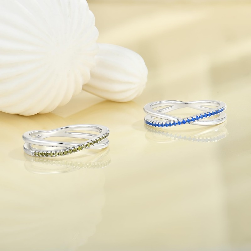 YL X Ring 925 Sterling Silver Stackable Rings 1mm Created