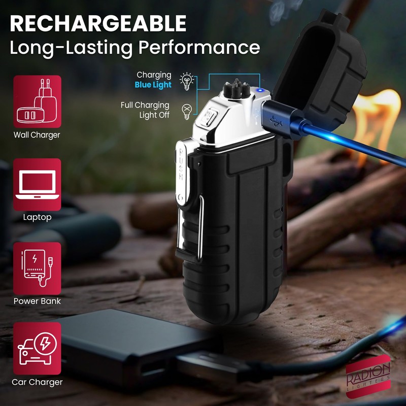 Plasma Electric USB Rechargeable Flameless Lighter - Waterproof, Windproof Dual