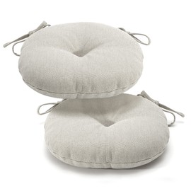 Klear Vu Bistro Outdoor Round Seat Cushions, Wellfleet Bay Woven Revolution Performance Fabric (Set of 2), 2 Count (Pack of 1), Natural
