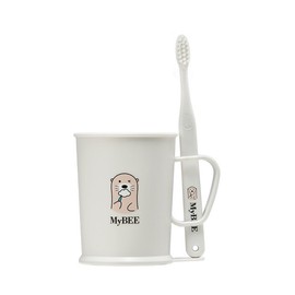 Kids toothbrushing cup set made from sugarcane (toothbrush + toothbrushing cup + pouch) / 사탕수수로 만든 키즈 양치컵 세트 (칫솔+양치컵+파우치)