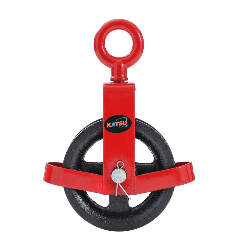 KATSU Tools Gin Wheel 125mm with Swivel Eyebolt Scaffolding Pulley
