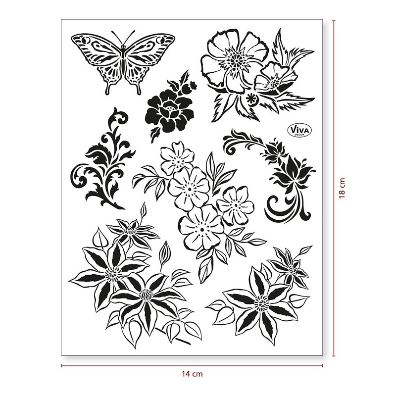 Viva Decor A5 Clear Stamps Set - Classic Flowers #212