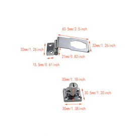 DGZZI 90 Degree Right Angle 2.5 Inch Security Buckle Lock Ring Latch with Key Screws Door Hinge File Cabinet Cylinder Hasp for Wardrobes