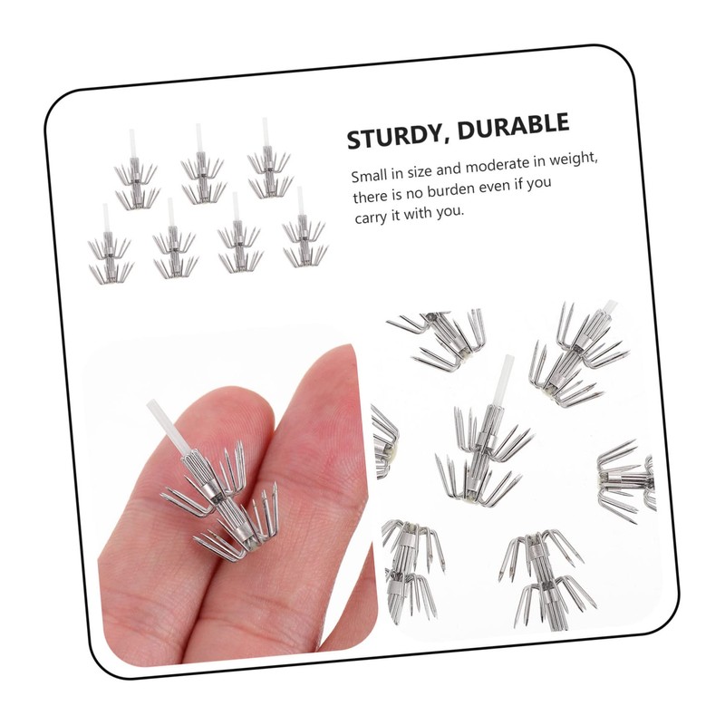 GRIRIW 7Pcs Luminous Stainless Steel Fishing Hooks Durable Squid Hooks