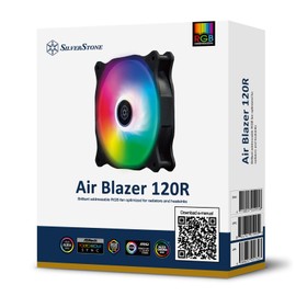 SilverStone Technology SST-AB120R-ARGB - Air Blazer Computergehäuse-Lüfter 120 mm, Flüssigkeitslager, transparente Lüfterblätter mit schwarzem Rahmen, hoher Luftdurchsatz, adressierbares RGB 90185