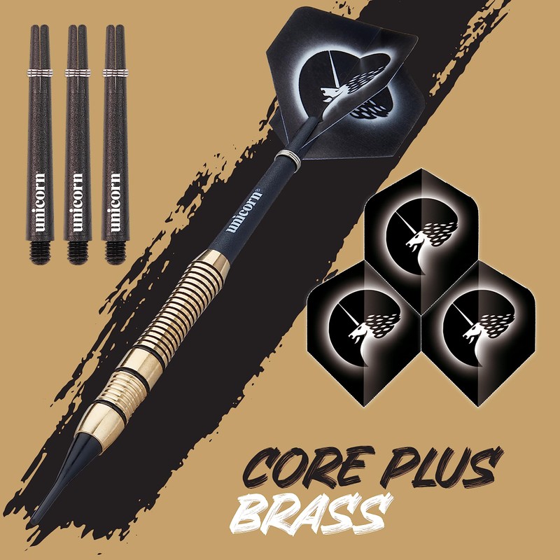 Unicorn Soft Tip Darts Set | Core Plus Brass Barrels