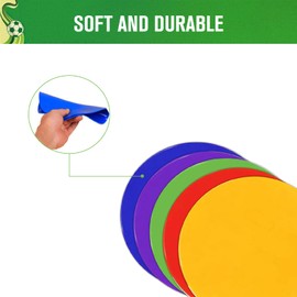 YiJPXinADZ 9 Inch Non Slip Rubber Agility Markers,Flat Field Cones Floor Dots for Soccer Basketball Sports Speed Agility Training and Drills(5Pcs,with Net Bag)