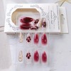 GlamRays 24 Pieces Short Sticker Nails Almond Spring False Nails