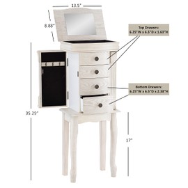 Powell Hartford Off White Jewelry Armoire