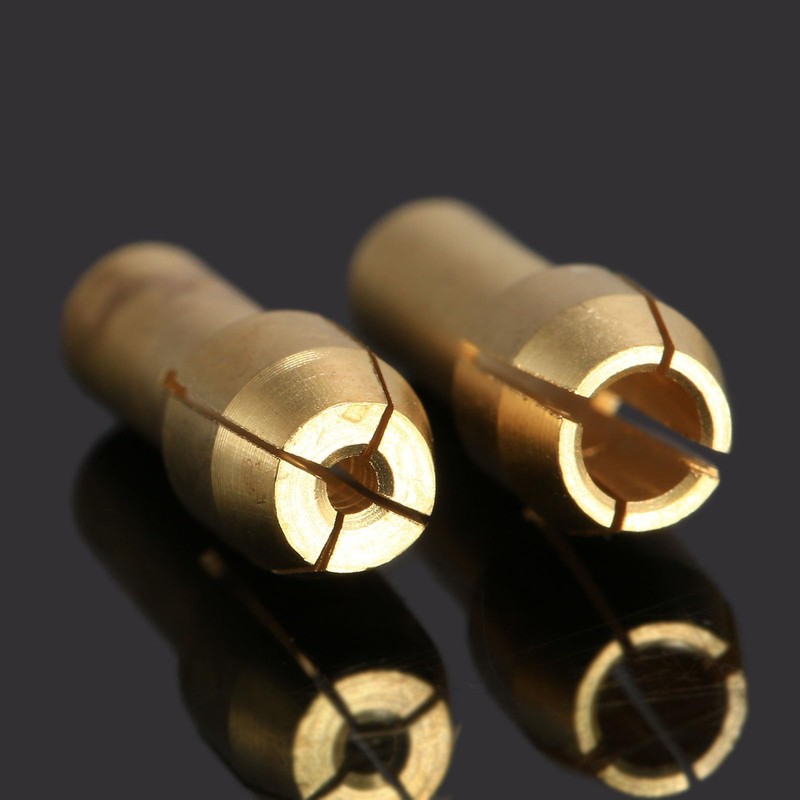 dophee 10Pcs 0.5-3.2mm Brass Collet Nut Adapter, Shank Dia 4.3mm
