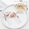 Hair Ornament, Pearl Pin, Hair Clips, 3-piece Set (Gold)