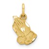Saris and Things 14k Yellow Gold Praying Hands Charm Pendant