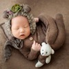 Petyoung Newborn Photography Props - Jumpsuit Hat Pillow Bear Toy