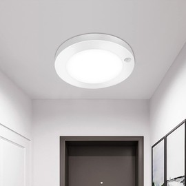 LED Motion Sensor Closet Light, 6inch LED Flush Mount Ceiling Lighting Fixture for Indoor or Outdoor, Closet Rooms, Porches, Stairs, Laundry Rooms, 5000K Daylight White
