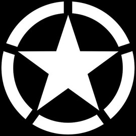 US Army Star Sticker White 20cm