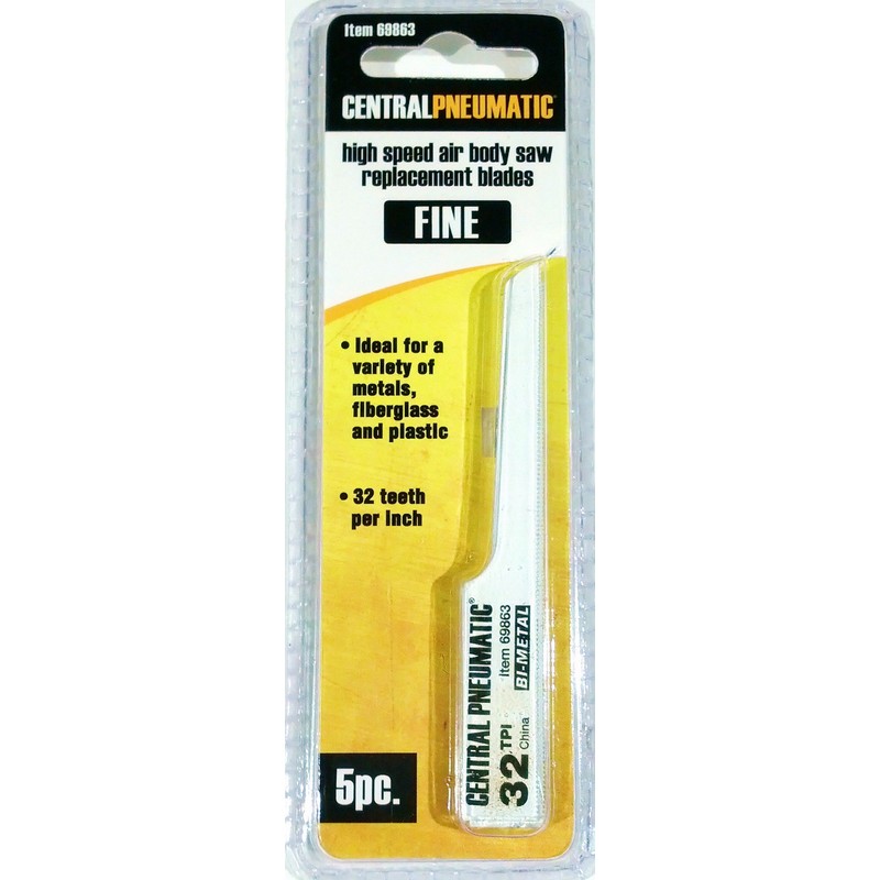 High Speed Air Body Saw Replacement Blades, Fine, 5 Pc.