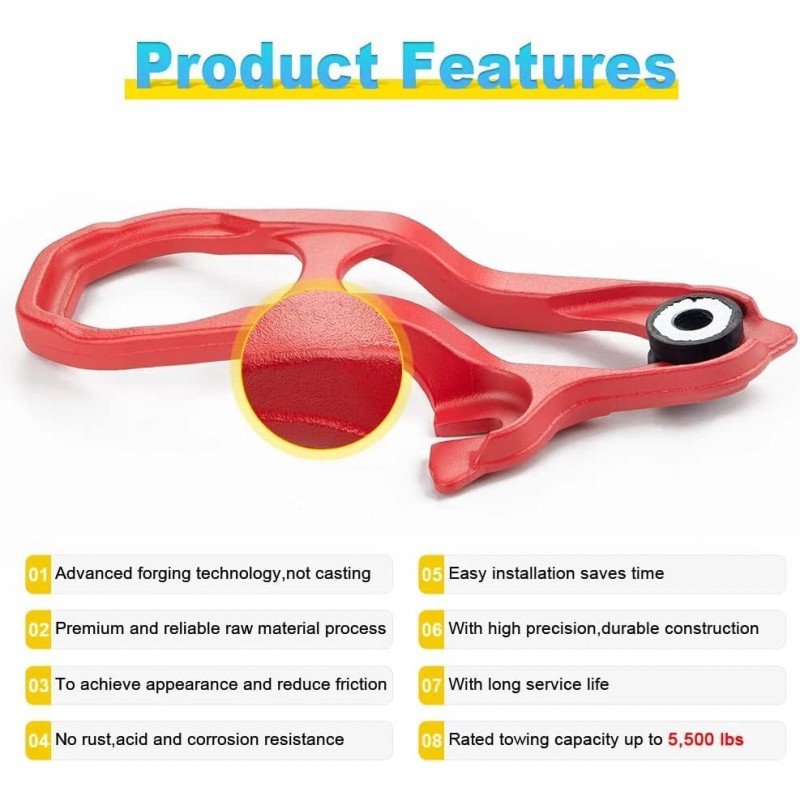 Autopartszone Red Heavy Duty Front LH & RH Tow Hook