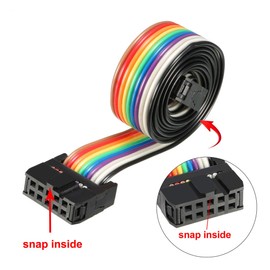 sourcing map IDC Ribbon Cable Coloured Rainbow Colour Wire 10 Pins 66 cm Length 2.54 mm Spacing Type B