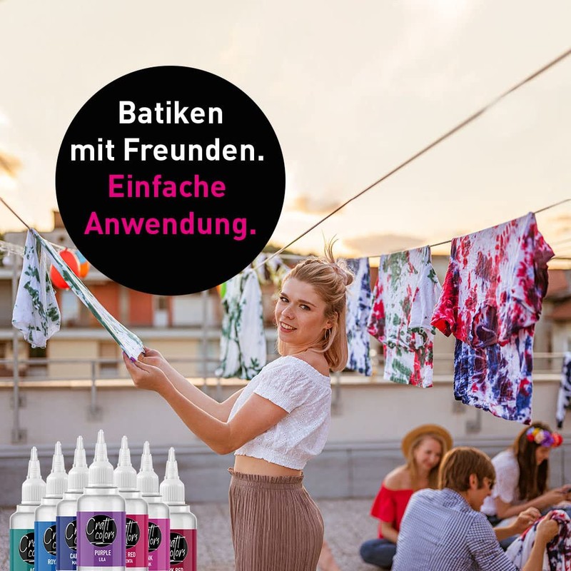 Craft Colors® Tie Dye Set, 24 x Bright Batik Colours,