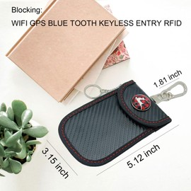 WESTCREEKS Car Key Faraday Bags, Faraday Pouch, Car RFID Blocking Holder Key Fob Protector Cage, Signal Block Anti-Theft Fob Case (Deer, Black)