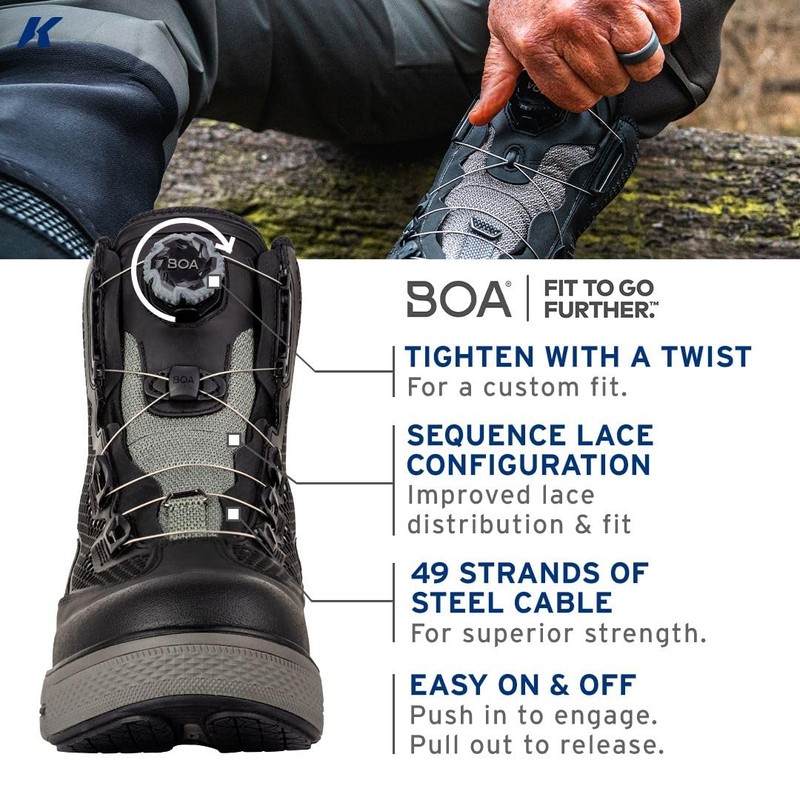 Korkers Men's Chrome Lite Wading Boot w/Fixed Kling-On Rock Soles