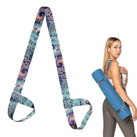 1Pcs Yoga Mat Strap Lightweight Yoga Mat Carry Strap Adjustable Yoga Mat Carry Back Padding Elastic Belt Non-Slip Shoulder Carrier for Pilates Fitness Exercises Aerobics Outdoor Sports Mats Carrying