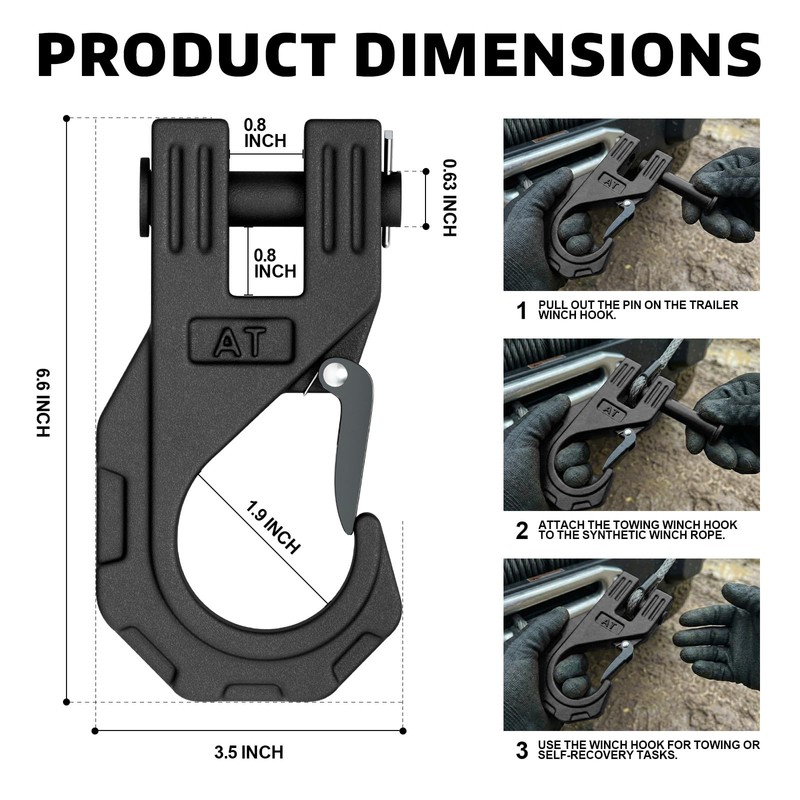 AUTOBOTS 3/8" Winch Hook Heavy Duty, Max 20 Ton (45,000