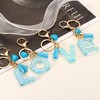 sourcing map Initial Letter Keychains, Resin Cute Heart Tassel Pendant