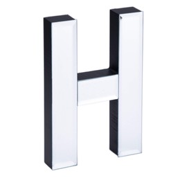COLLECTIVE HOME - 7-inch Tall Mirrored Glass and Wood Decorative Letter, Home-Bedroom-Office Wall Décor. Perfect Fun Gift to Encourage Girls, Young Ladies & Teens. (H)