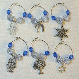 Jewish Themed Wine Glass Charms