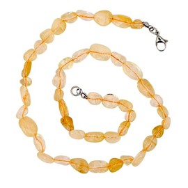 Taddart Minerals - Yellow Nugget Necklace Made from Natural Gemstone Citrine with 45 cm Length - Handmade, Gemstone