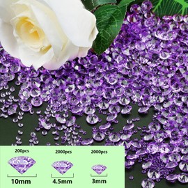 ZIOYA Diamond Decoration 4200 Pieces Acrylic Crystals Table Decoration Rhinestone Confetti Wedding 3 Sizes Glitter Glass Stones Decoration for Diamonds Wedding Decoration Table Decoration Wedding