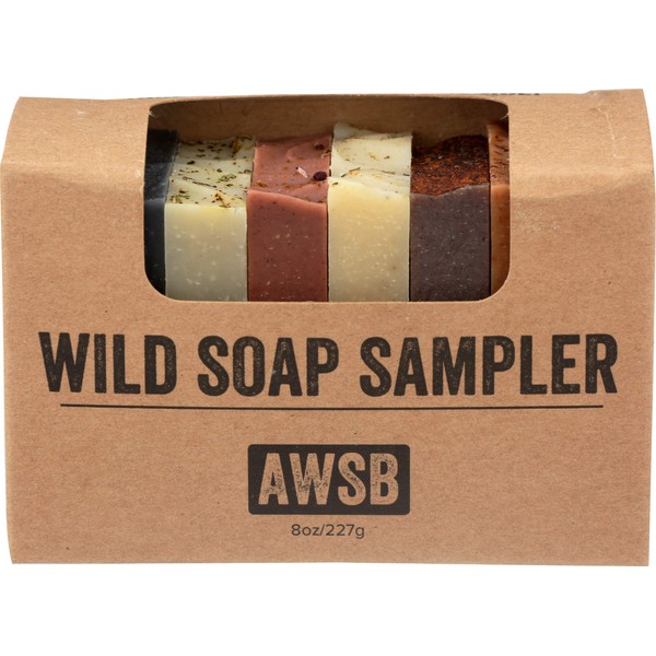 Wild Soap Sampler Gift Set with 8 Small, Natural & Organic Bar Soaps for Guests or Travel, Handmade by A Wild Soap Bar