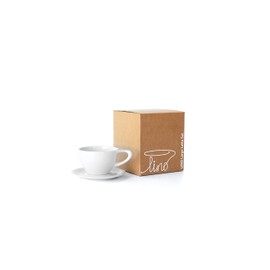 notNeutral LINO Latte Cup & Saucer Gift, Set of 2, Large, White