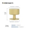 goldenwarm 5 Pack Gold Drawer Knobs, Knurled Round Gold Knobs,
