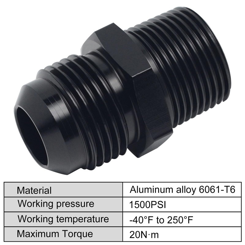 VehiMata 4AN Male Flare to 1/8" NPT Pipe Fitting Adapter