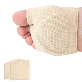 Almohadillas Metatarsianas Para Juanetes 1 Par Medio Dedo plantillas ortopédicas transpirables color beige para corrección juanetes el antepié suela bola cojines mujeres hombres