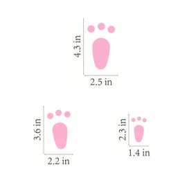 JNAWA 4 Pieces Easter Bunny Footprints Stickers Rabbit Feet Decals Easter Rabbit Footprints Sticker Party Supplies Decoration for Home Floor Easter Party