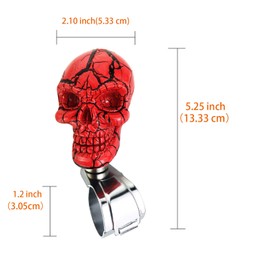 Arenbel Skull Car Wheel Turning Booster Suicide Spinner Steering Assist Grip Handle Brody Knob Fit Most Agricultural Tractors Forklifts Lawn Mowers Boats, Red