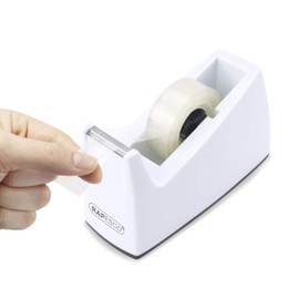 Rapesco 1620 300 Tape Dispenser and 4 Tape Rolls, White