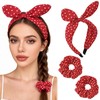 Red Polka Dot Headband and Hair Ties for Women 50s