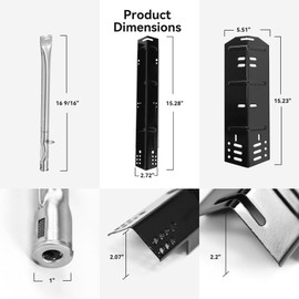 Heat Plate and Burner Kit for Dyna-Glo DGH474CRP DGH483CRP DGH485CRP DGH474CRP-D DGH450CRP DGH353CRP DGH373CRP DGH373CRP-D，Grill Replacement Parts for Dynaglo 4 and 5 Burner Revoace GBC1793W Grills
