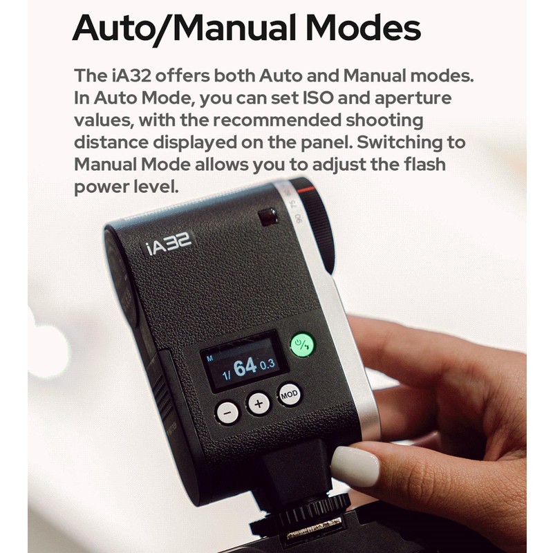 GODOX Godox IA32 Mini Camare Flash,Speedlite GN15 with 8 Levels