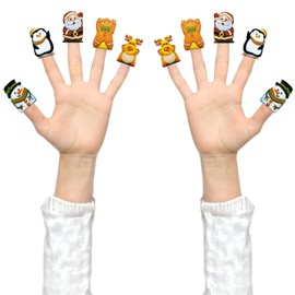 10 Piece Christmas Finger Puppets for Kids – Assorted Designs, Perfect Stocking Fillers, Christmas Eve Box Fillers, and Party Favours